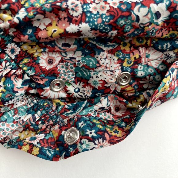 Numi Kids Liberty Floral Pinafore - Red Aqua Yellow White Pink - 12/24M - Picture 7 of 10